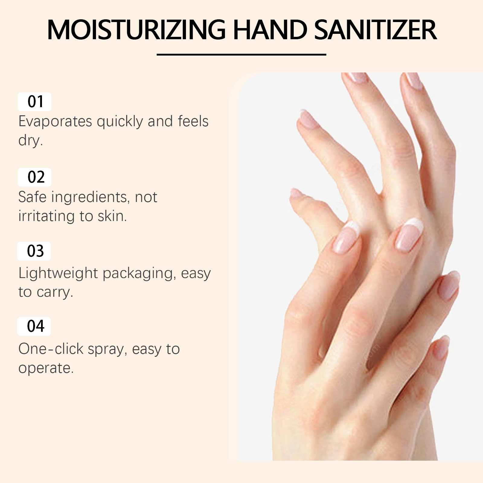 (Mint) Portable Hand Sanitizer Spray Gentle Cleanses Hands Keeps Hands Clean Convenient Hand Wash