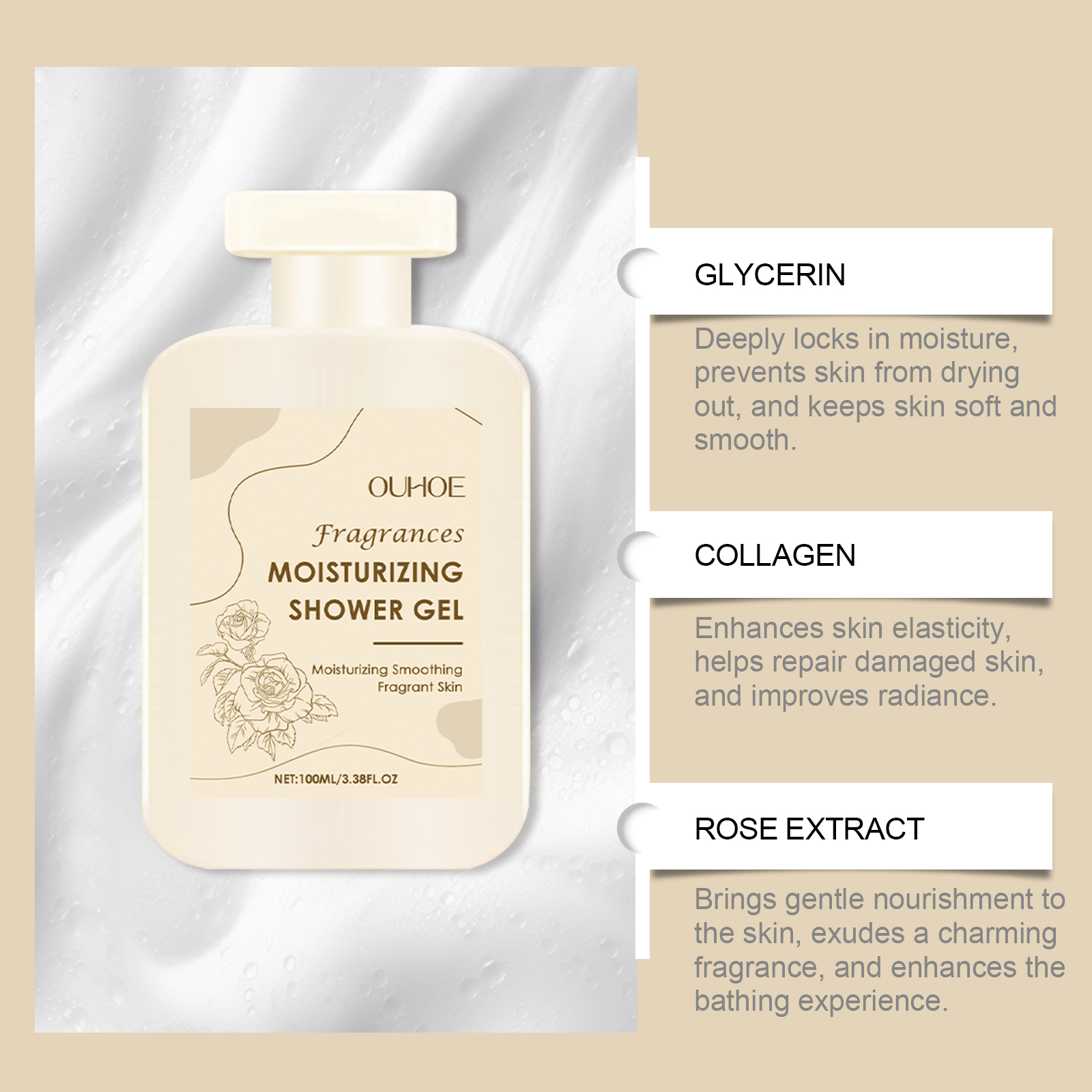 Perfume Moisturizing Body Wash For Body Cleansing Long Lasting Fragrance Hydrating Soft Refreshing Non Tight