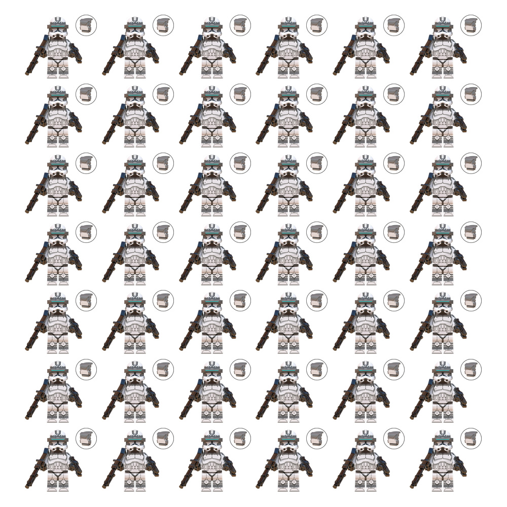 100PCS Star Wars Clone Trooper Cody Rex Commander fit Lego Minifigures - Wolfpack Sergeant
