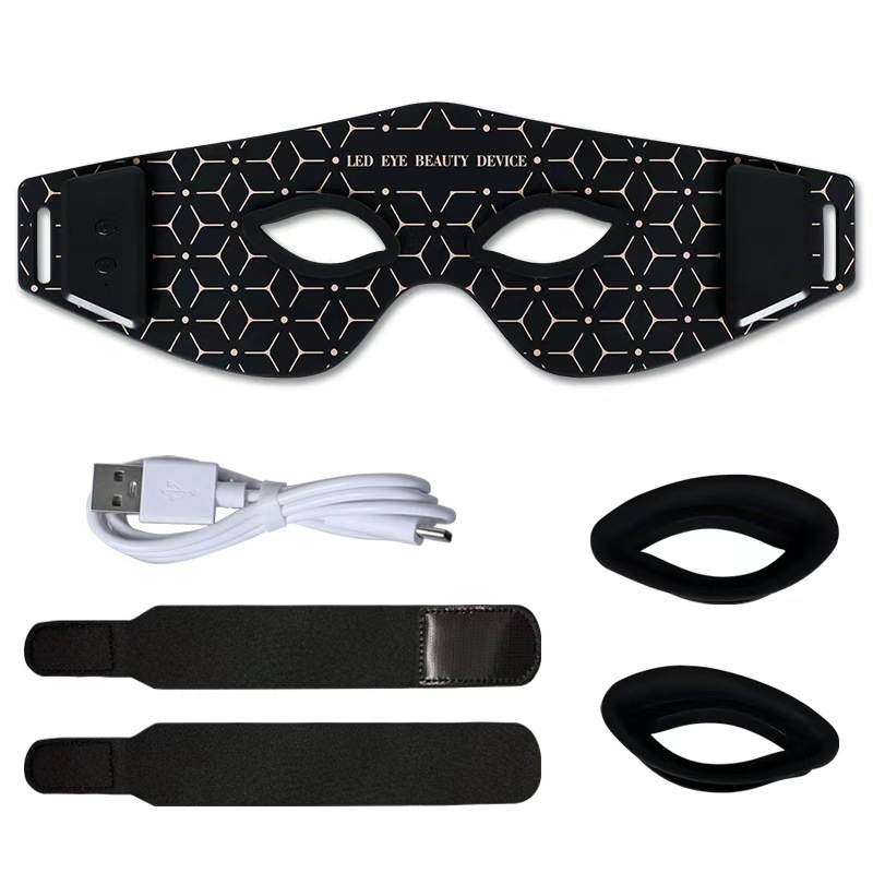 (Black) Red Light Therapy for Eyes Under-Eye Red Light Eye Mask LED Eye Mask Light Care Device for Eye Area Relaxation