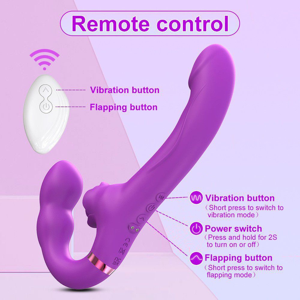 (Purple) Sex Toys Rabbit Vibrators for Women Female Flapping Vibrating Remote Control Dual Vibration Massage Wand Unisex Masturbator Adult Toy