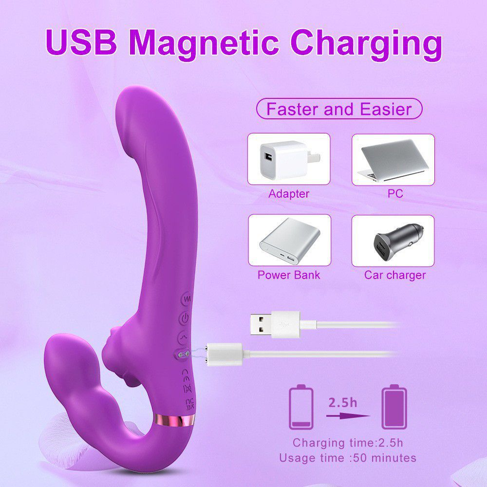 (Purple) Sex Toys Rabbit Vibrators for Women Female Flapping Vibrating Remote Control Dual Vibration Massage Wand Unisex Masturbator Adult Toy