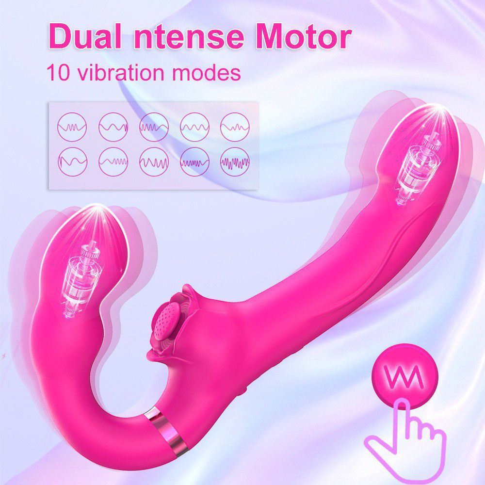 (Rose Red) Sex Toys Rabbit Vibrators for Women Female Flapping Vibrating Remote Control Dual Vibration Massage Wand Unisex Masturbator Adult Toy