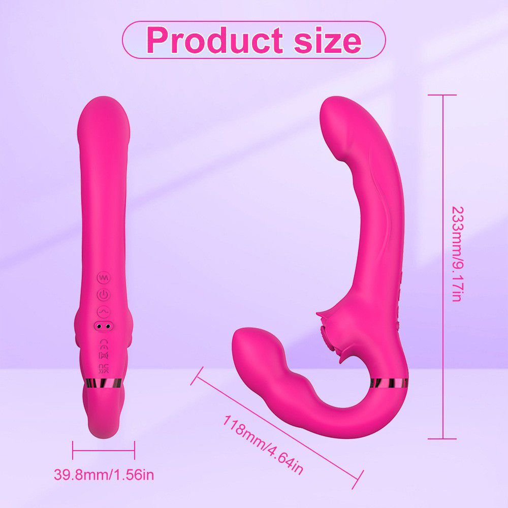 (Rose Red) Sex Toys Rabbit Vibrators for Women Female Flapping Vibrating Remote Control Dual Vibration Massage Wand Unisex Masturbator Adult Toy