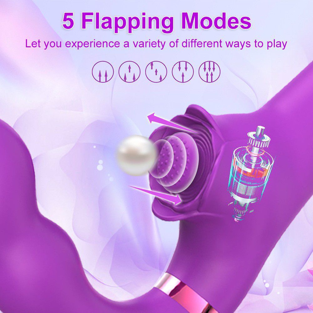 (Purple) Sex Toys Rabbit Vibrators for Women Female Flapping Vibrating Remote Control Dual Vibration Massage Wand Unisex Masturbator Adult Toy