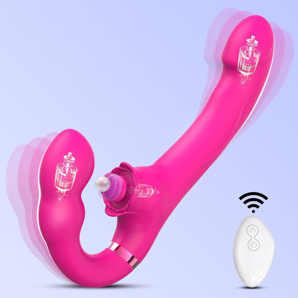 (Rose Red) Sex Toys Rabbit Vibrators for Women Female Flapping Vibrating Remote Control Dual Vibration Massage Wand Unisex Masturbator Adult Toy