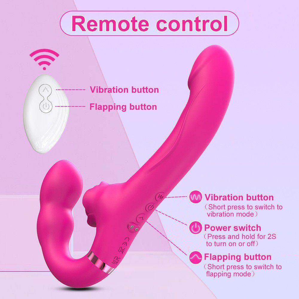(Rose Red) Sex Toys Rabbit Vibrators for Women Female Flapping Vibrating Remote Control Dual Vibration Massage Wand Unisex Masturbator Adult Toy