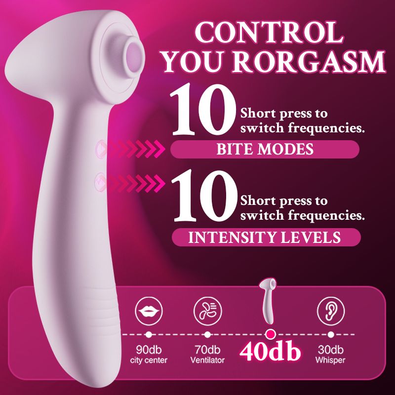(Pink) Adult Sex Toy Sucking Vibrating Wand Masturbator Vibrator for Women Instant Orgasm Strong Vibration Insertable Massage Wand for Female