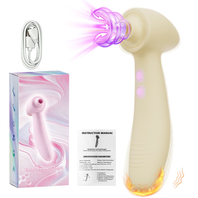(Pink) Adult Sex Toy Sucking Vibrating Wand Masturbator Vibrator for Women Instant Orgasm Strong Vibration Insertable Massage Wand for Female