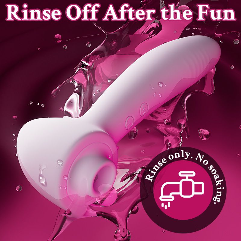 (Pink) Adult Sex Toy Sucking Vibrating Wand Masturbator Vibrator for Women Instant Orgasm Strong Vibration Insertable Massage Wand for Female