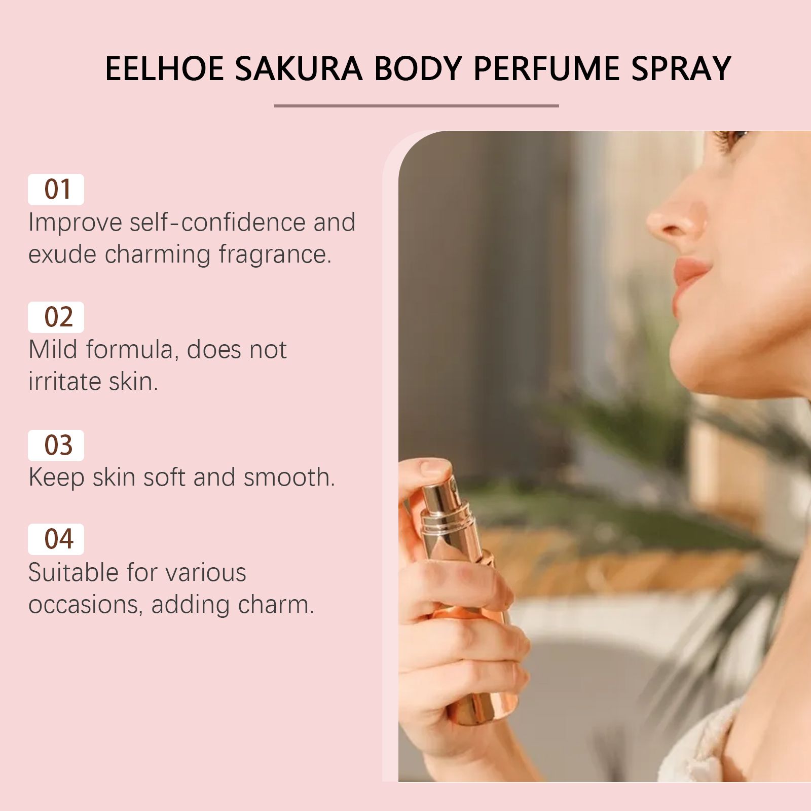 Cherry Blossom Body Perfume Spray Hydrating Fresh Long Lasting Portable For Daily Use