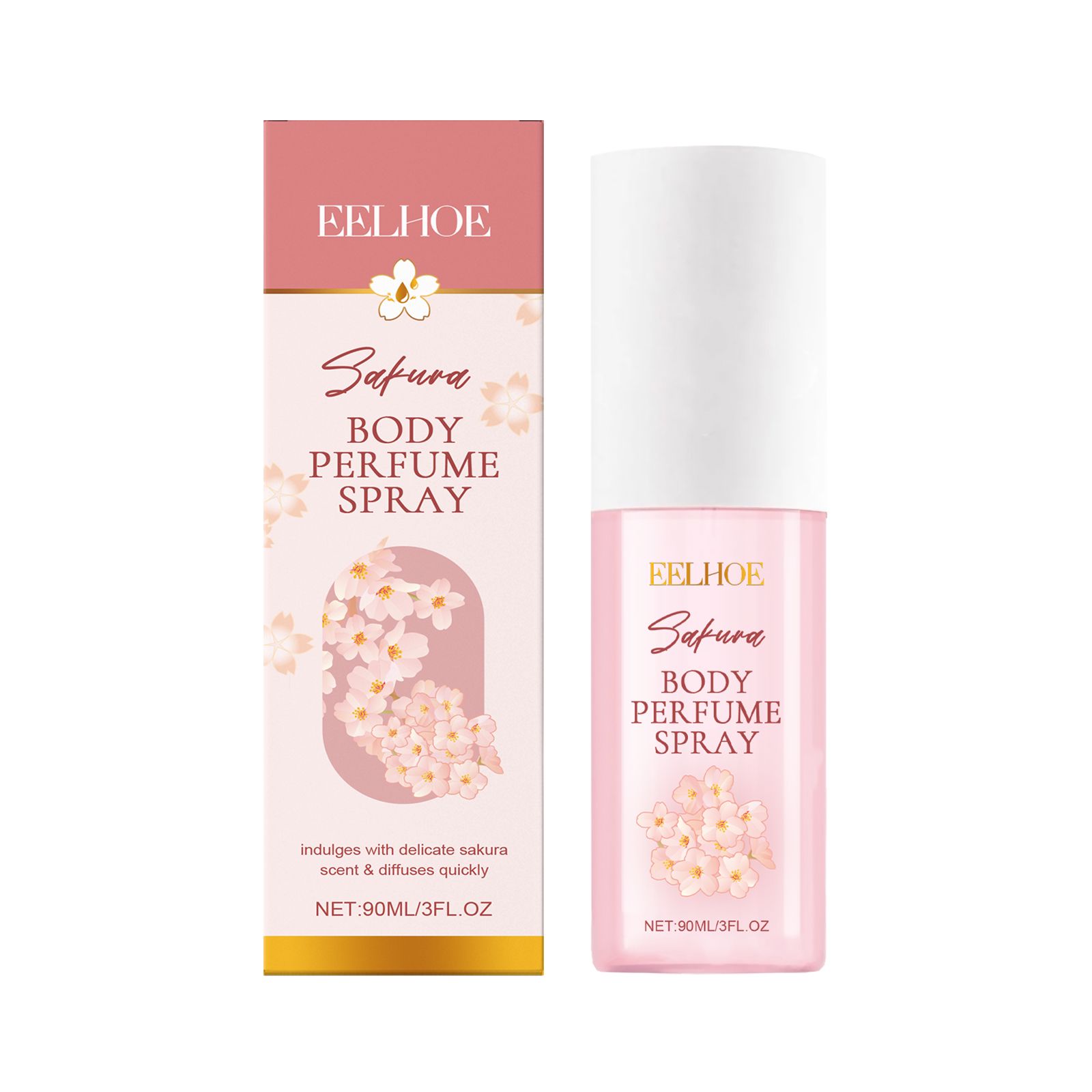 Cherry Blossom Body Perfume Spray Hydrating Fresh Long Lasting Portable For Daily Use