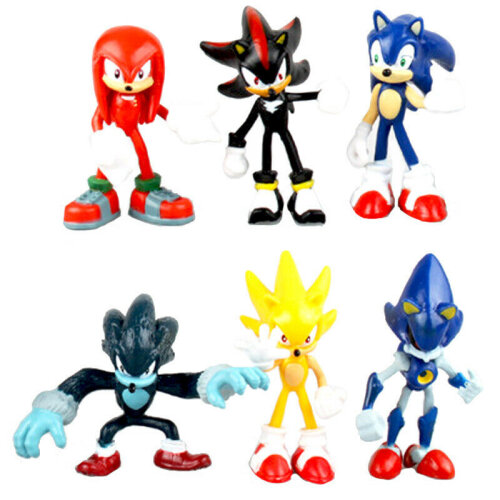 6PCS Set Sonic The Hedgehog PVC Sonic Action Figure Gift Kids Toy