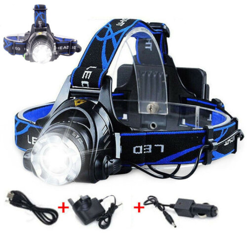Zoom Headlamp 90000LM Rechargeable T6 LED Headlight Flashlights Outdoor Fish