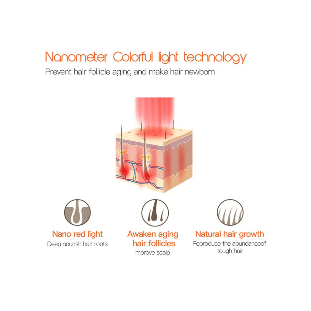 Laser Hair Growth Massage Comb Anti Hair Loss Massager EMS Vibration Massager Brushes Hair Regrowth Comb