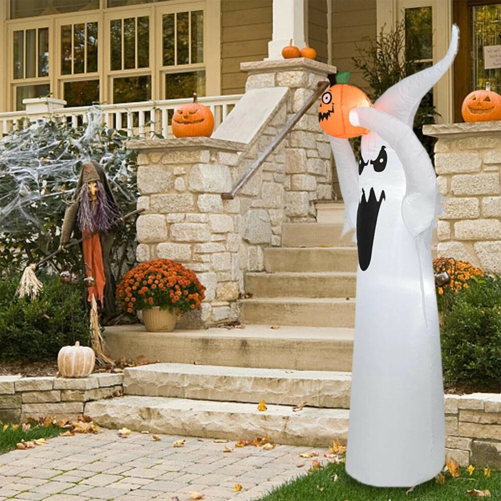 180Cm/5.9FT Halloween Inflatable Model Halloween Inflatable Luminous Ghost Lifting Pumpk