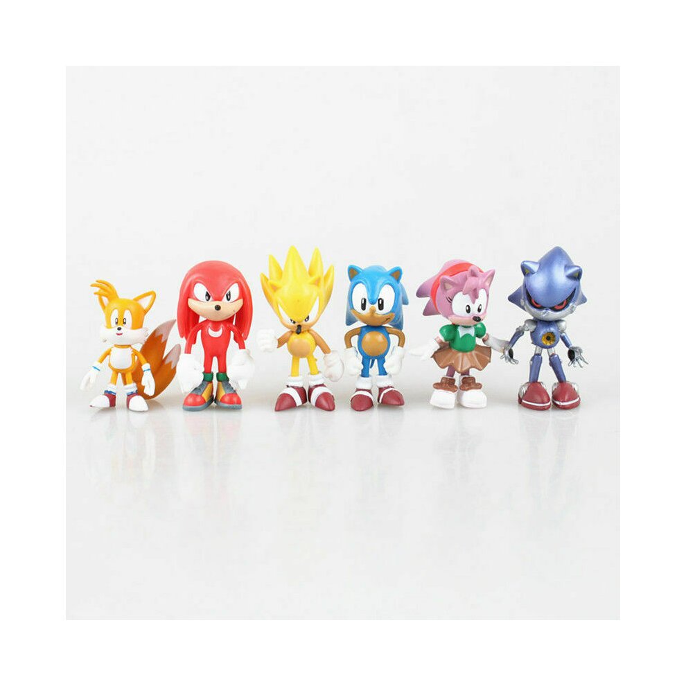 6 Pcs Sonic Classic The Hedgehog PVC Action Figure Model Toys