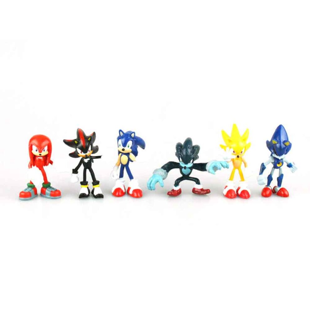 6X Sega Sonic Kids The Hedgehog Figure Collection Toy PVC Action Sets