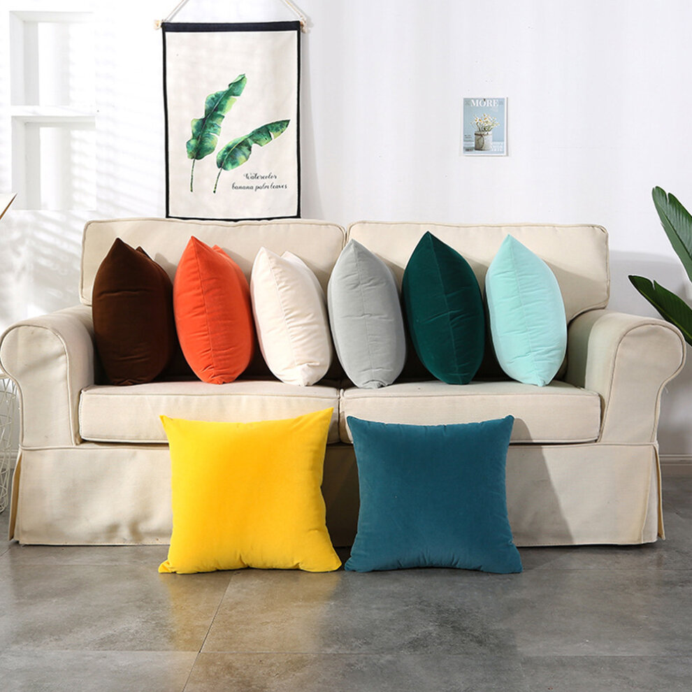 (Green 40 x 40 cm) 2PCS Luxury PILLOW CASE Cushion Covers Percale Pillow Case Home