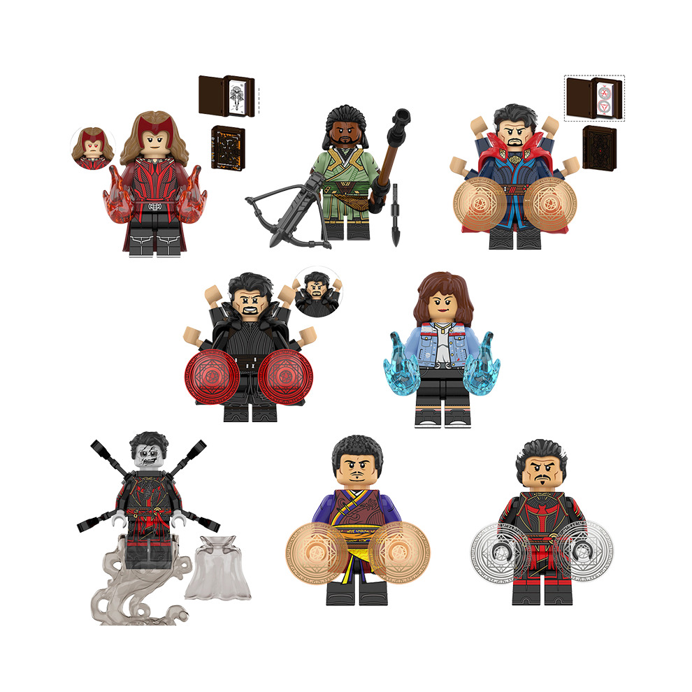 Minifigures 8Pcs Marvel Doctor Strange Scarlet Witch Building Blocks Toys Set Movie Heroes Mini Action Figures Toys Great Birthday Gift for Kids Boys and Marvel Movie Fans