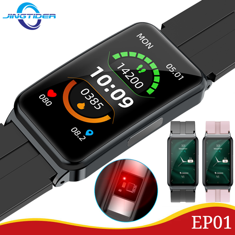 (Pink) Blood Glucose Sugar Smart Body Temperature ECG HRV Monitoring Fitness Smart Bracelet SpO2 Smartwatch