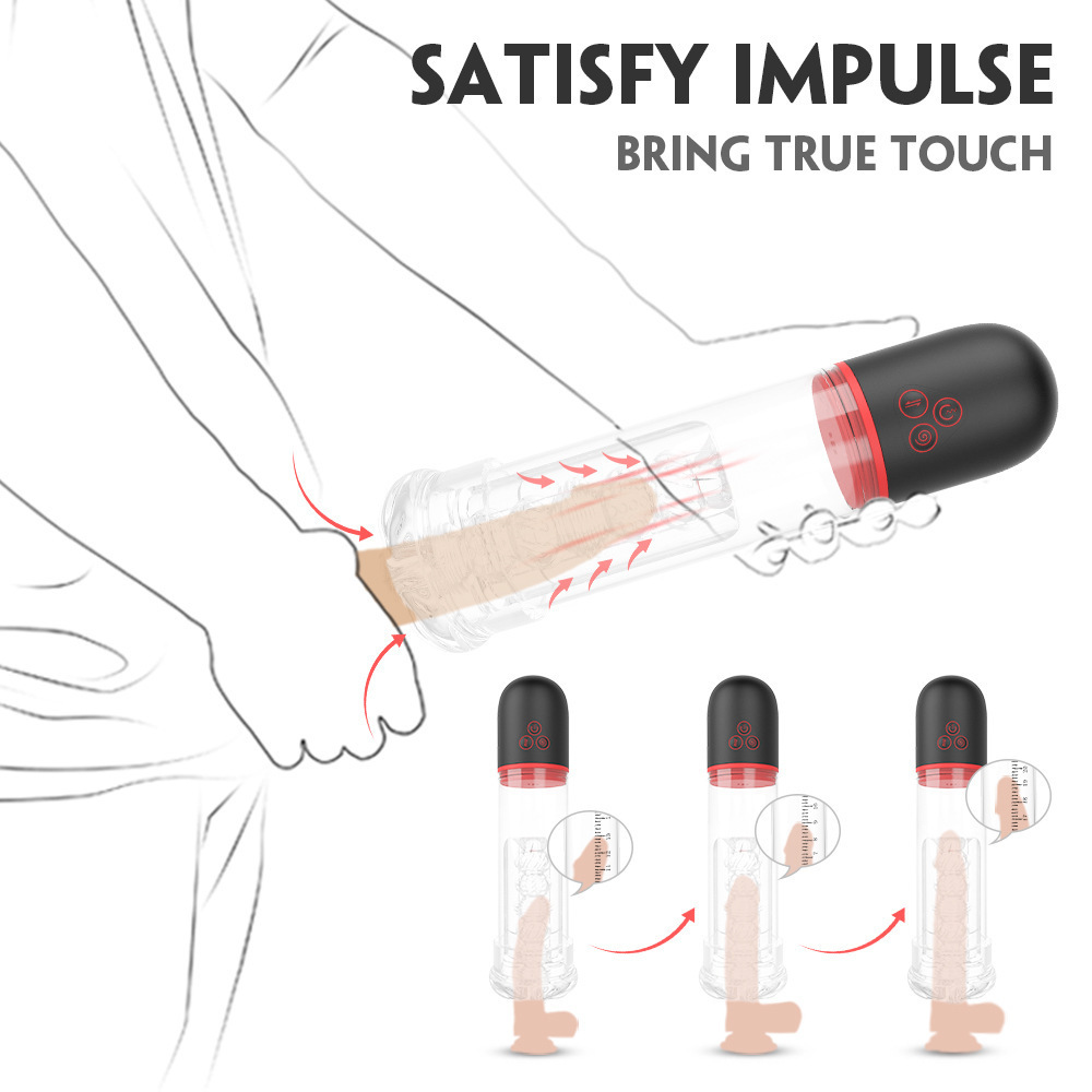 Sex Toy for Men Automatic Sex Machine Cup Huge Water Penis Pump Enlargement Penis Extender Exercise for Male Masturbating with Sucking Modes