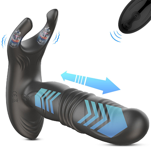 Prostate Vibrator Sex Toy Massager Telescopic Thrusting Anal Butt Plug Dildo Adult Toys for Men 10 Vibrating Modes Waterproof USB Rechargeable Masturbation Love Game Tool