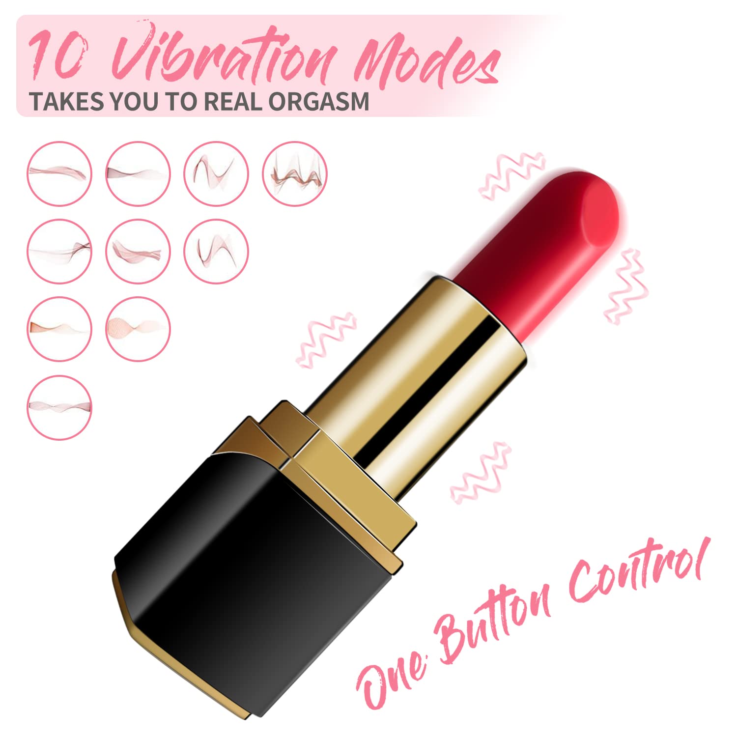 Bullet Vibrator Mini Nipple Vaginal Anal Massager G Spot Vibrator Clitorals Stimulator USB Rechargeable 10 Modes Portable Waterproof Lipstick Shape Adult Sex Toys for Women Adult Pleasure Travel Size