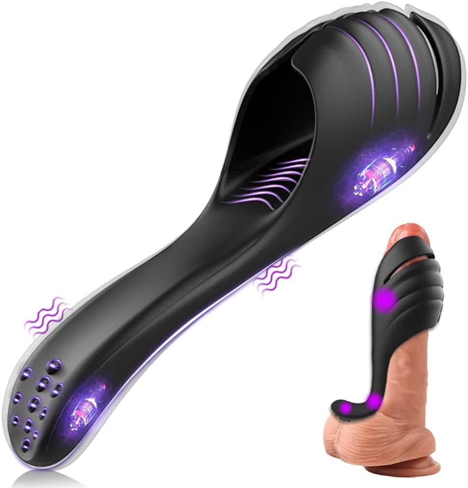 Penis Trainer Massagers Adult Sex Toys Vibrators Adjustable Male Masturbator Sex Toys for Men Masturbation Glans Testicle Perineum Enlarge Penis Delay Ejaculation