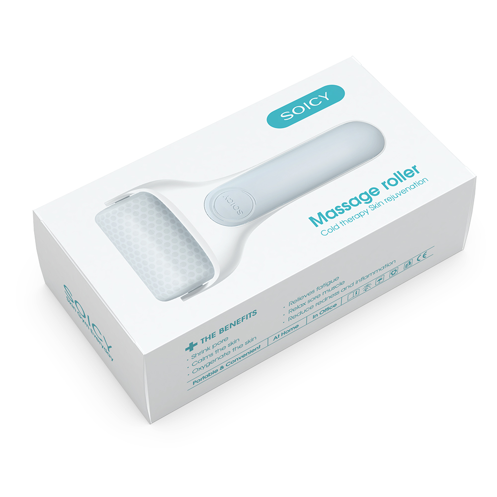 Soicy S20 Ice Roller Facial Skin Care Tools Massager Self Care Product Personal Home Use for Face Eye Reduce Puffiness Migraine Pain Relief Minor Injury