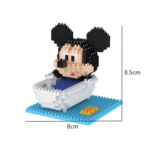 Mickey Mouse Bathtub Micro Building Blocks DIY Educational Toys for Children
