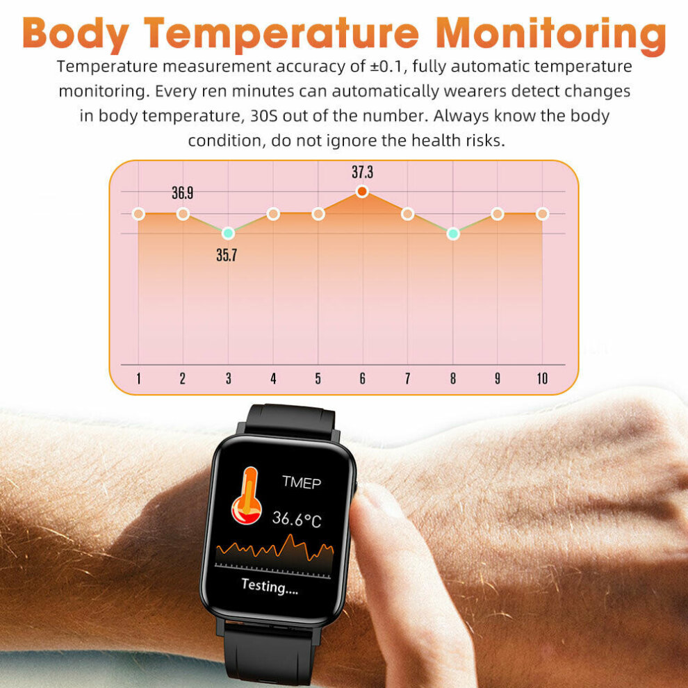 New Smart Watch Men Body Temperature Fitness Tracker Smartwatch For  for Samsung iPhone Android