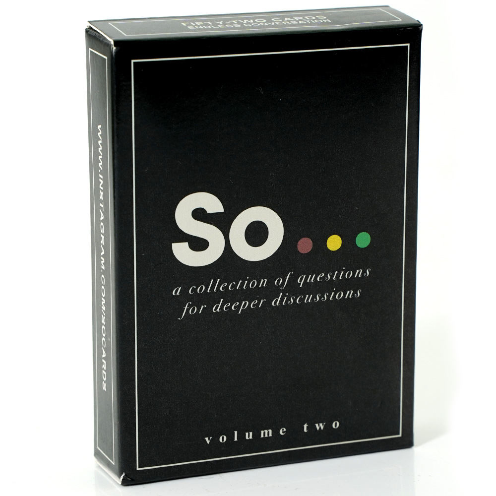 So... Questions For Deeper Conversations Dinner Party Card Deck