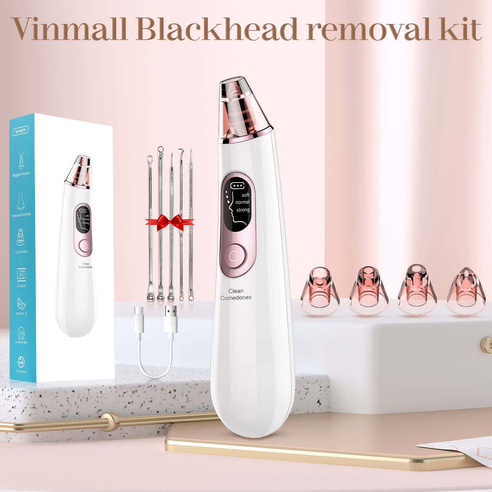Blackhead Remover Vacuum Electric Pore Suction Remover Tools Acne Comedone Extractor Tool