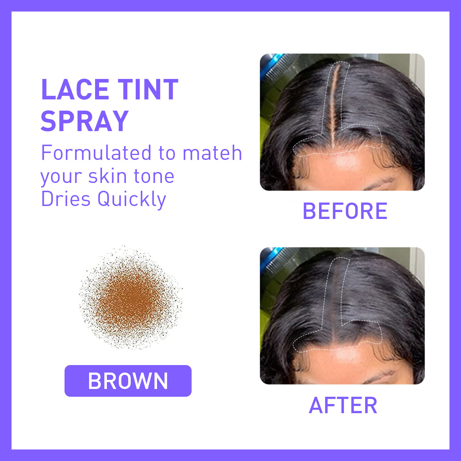 Wigs Lace Tint Spray Seamlessly Blended Spray For Wigs Natural Lace Tint Mousse Strong Natural Finishing Even Spray Hair Salon 30ml