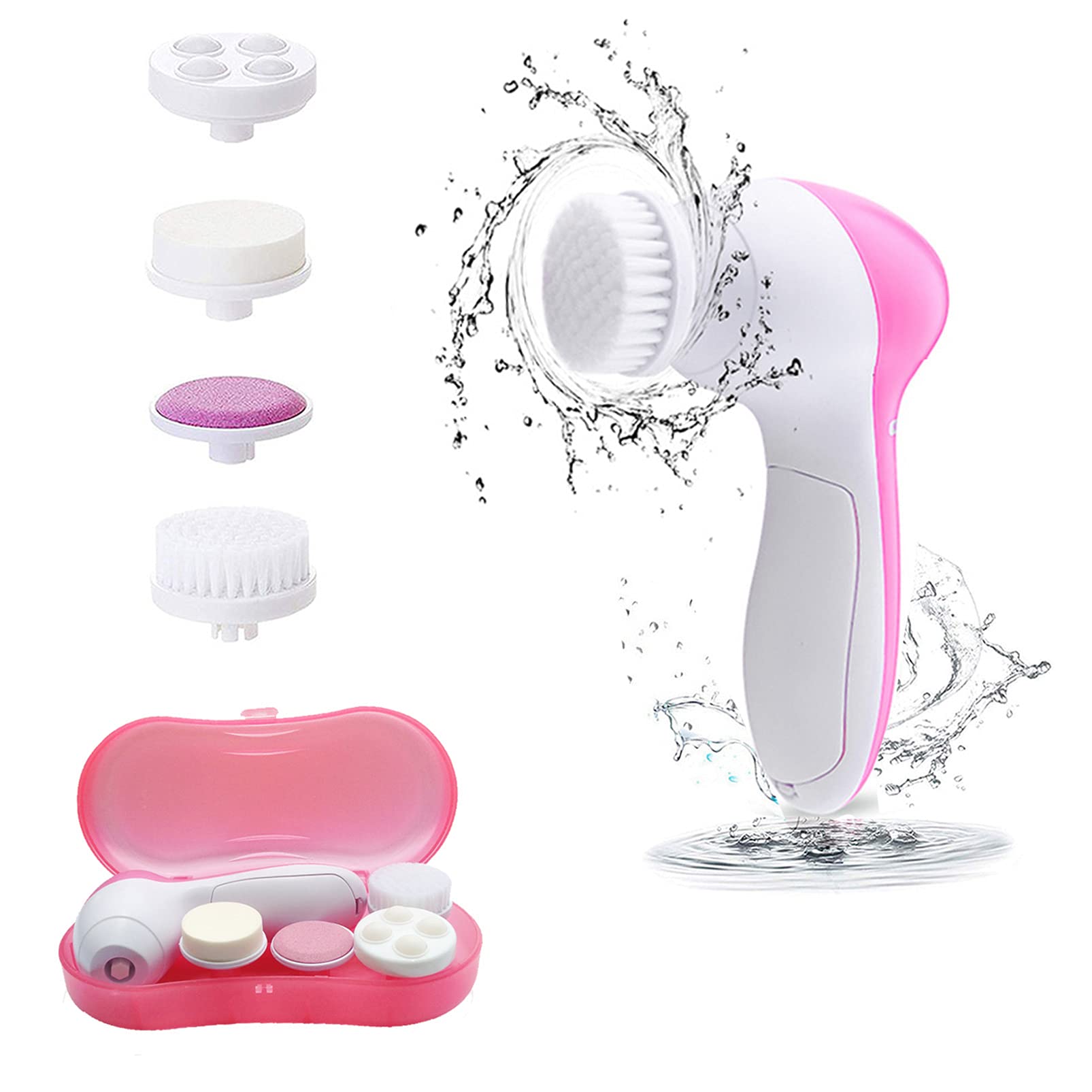 Facial Cleansing Brush Face Brush Electric Face Massager Facial Cleansing Spin Brush Set for Gentle Exfoliating Removing Blackhead for Teenage Girl