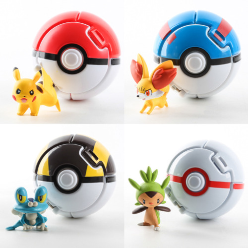 Pokemon 4 pieces set bouncing poke ball touch pop-up fighting toy
