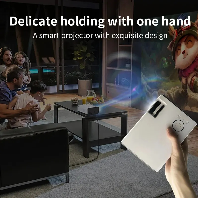 4K 1080P Projetor Wifi6 Native Outdoor Movie Projector Portable Smart Projector Home Theater Compatible with Android