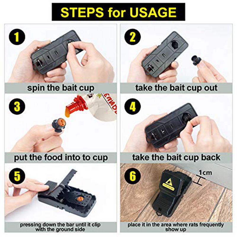 6 Pack Reusable Mouse Trap or Indoors and Outdoors Highly Sensitive Rodent Catcher