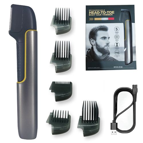 Waterproof USB Rechargeable Body Hair Trimmer for Men Telescopic Shaver