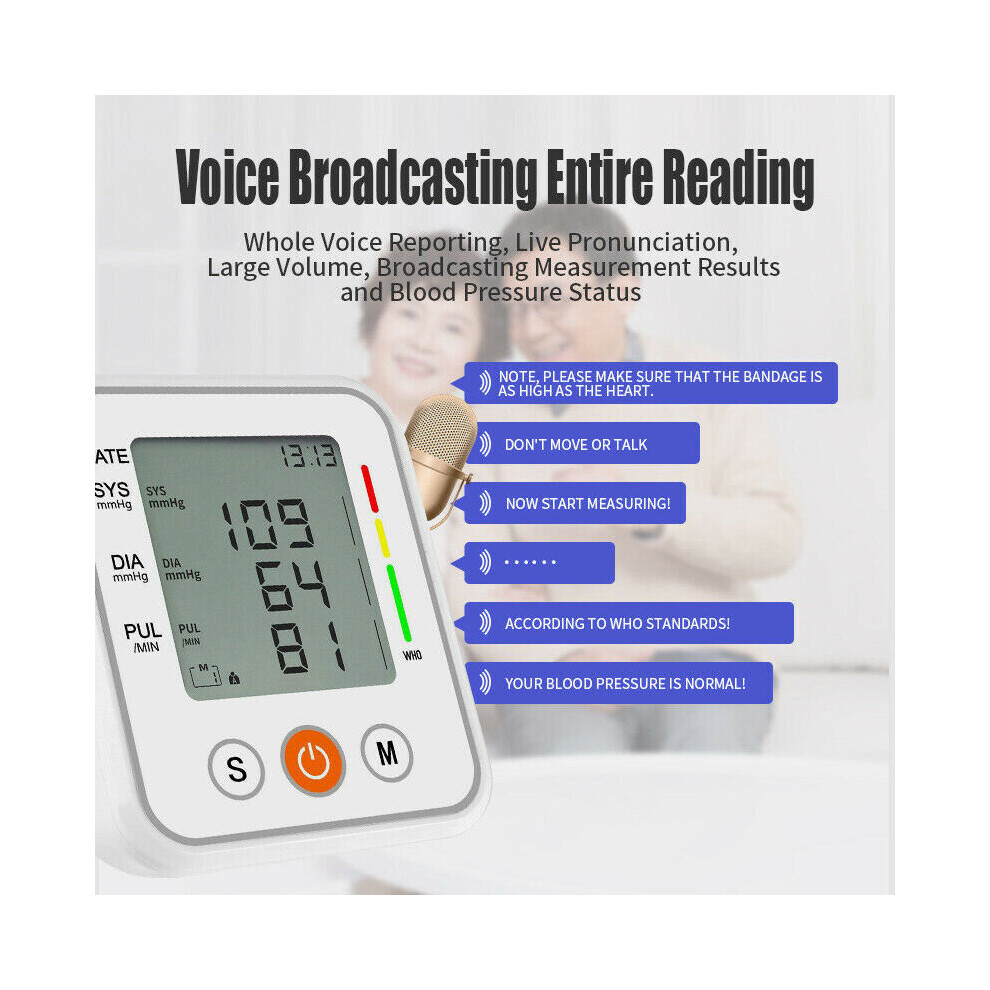 (no vioce) Electronic Voice Blood Pressure Meter Household Arm Type Monitor