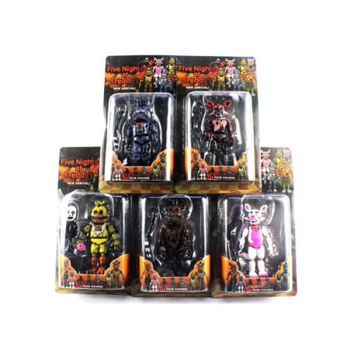 5PCS FNAF Five Nights At Freddys Action Figures Withered Boxed Gifts Chica Bonnie