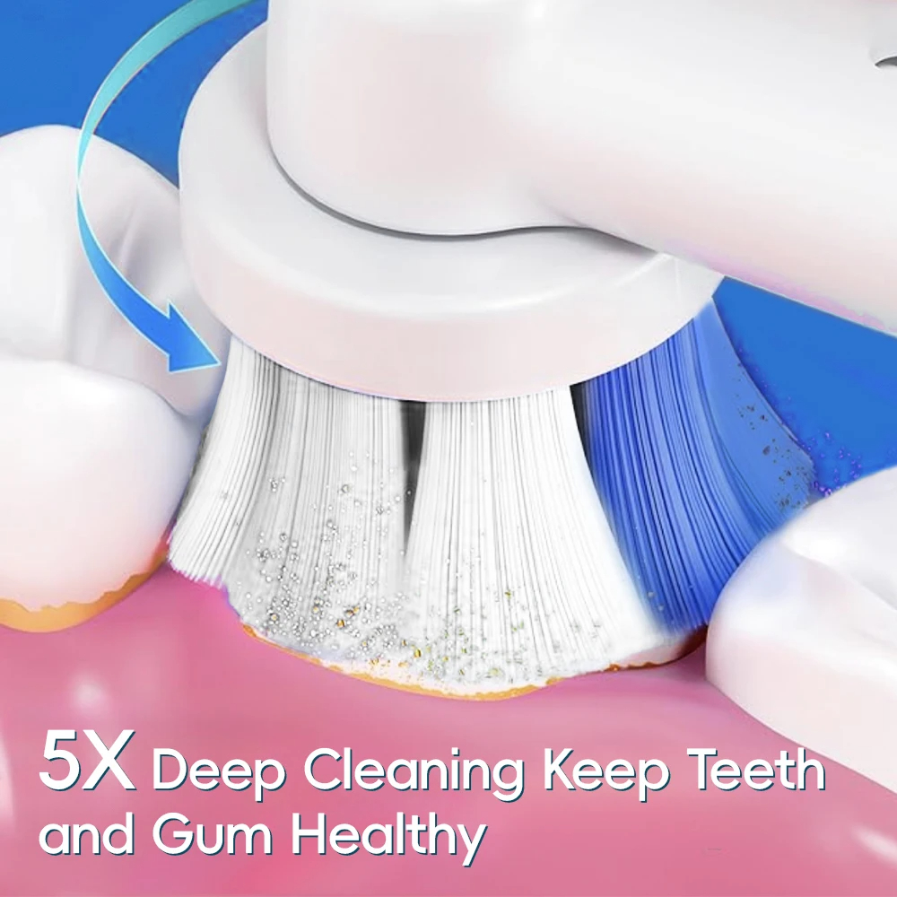 Smart Wireless Charging Rotating Electric Toothbrush Rechargeable Toothbrushes with 8 Heads Compatible with Oral B Brush Heads
