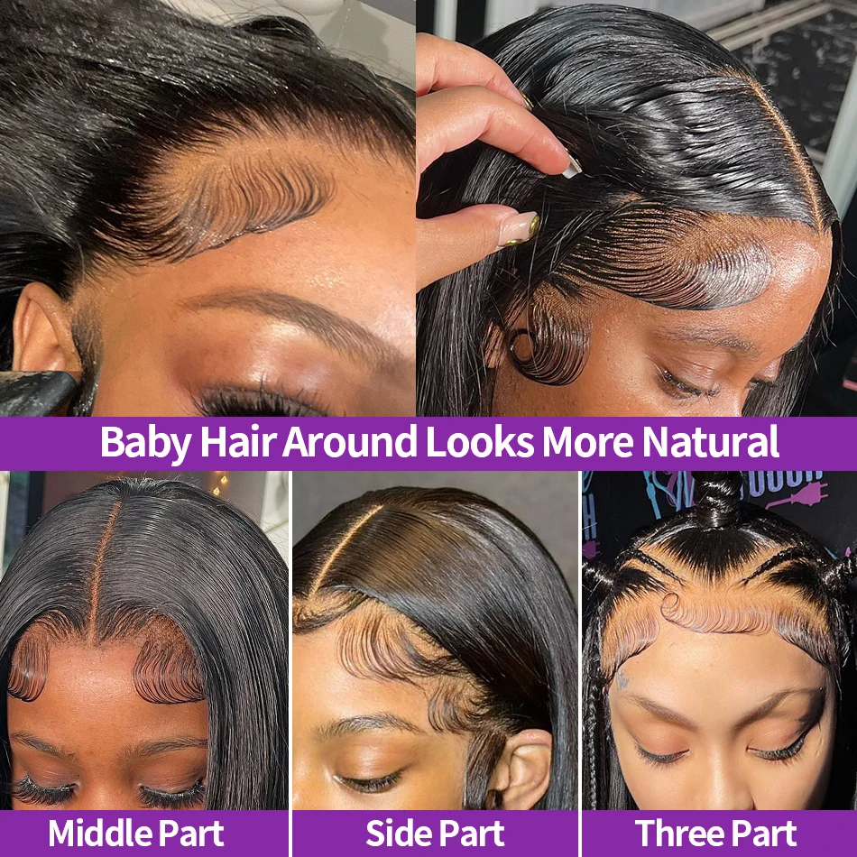 (20 inches) 180 Percent Density Frontal Wig For Black Women Wigs Human Hair 13x6 Bone Straight HD Transparent Lace Front Wigs