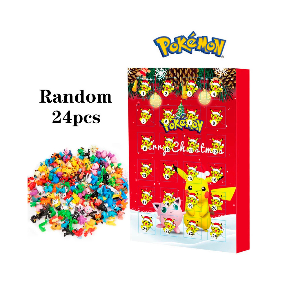 Christmas Advent Calendar for Kids 24 Days  Countdown Blind Box Pokemon Cartoon Toys Gifts