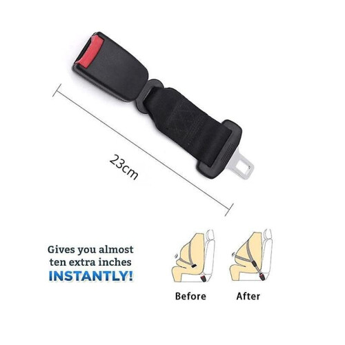 2 Packs Car Seat Belt Extender Adjustable Car Extender 23cm Black
