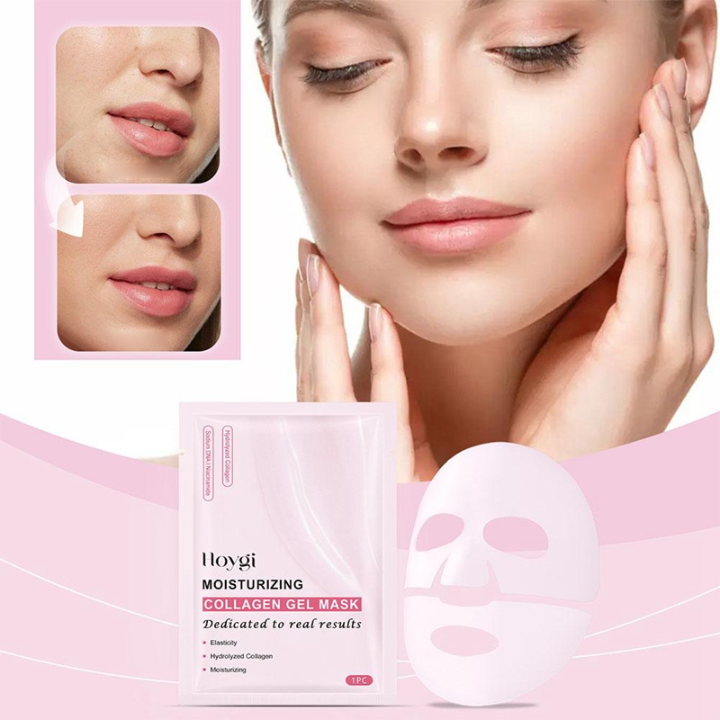 (1PC) Pink Collagen Gel Facial Mask Collagen Real Deep Mask Hydrating