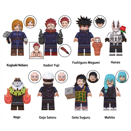 Jujutsu Kaisen Anime Cartoon Gojo Satoru Itadori Yuj Fushiguro Megumi Okkostu Yuta Building Blocks Mini Action Figures Fit Lego ﻿