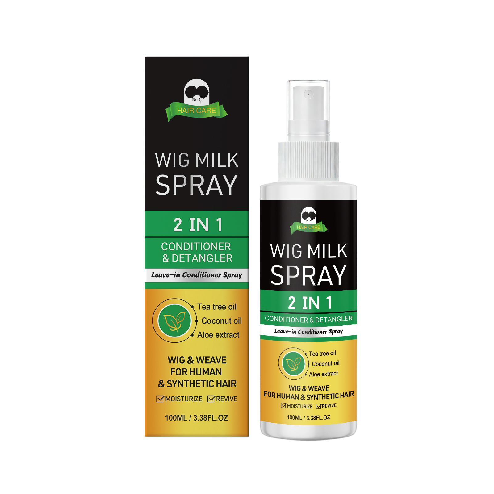 Wig Milk Spray Moisturizing Care Spray for Wig Synthetic Hair Prevent Frizz Leave-in Conditioner for Wigs Smooth and Shine