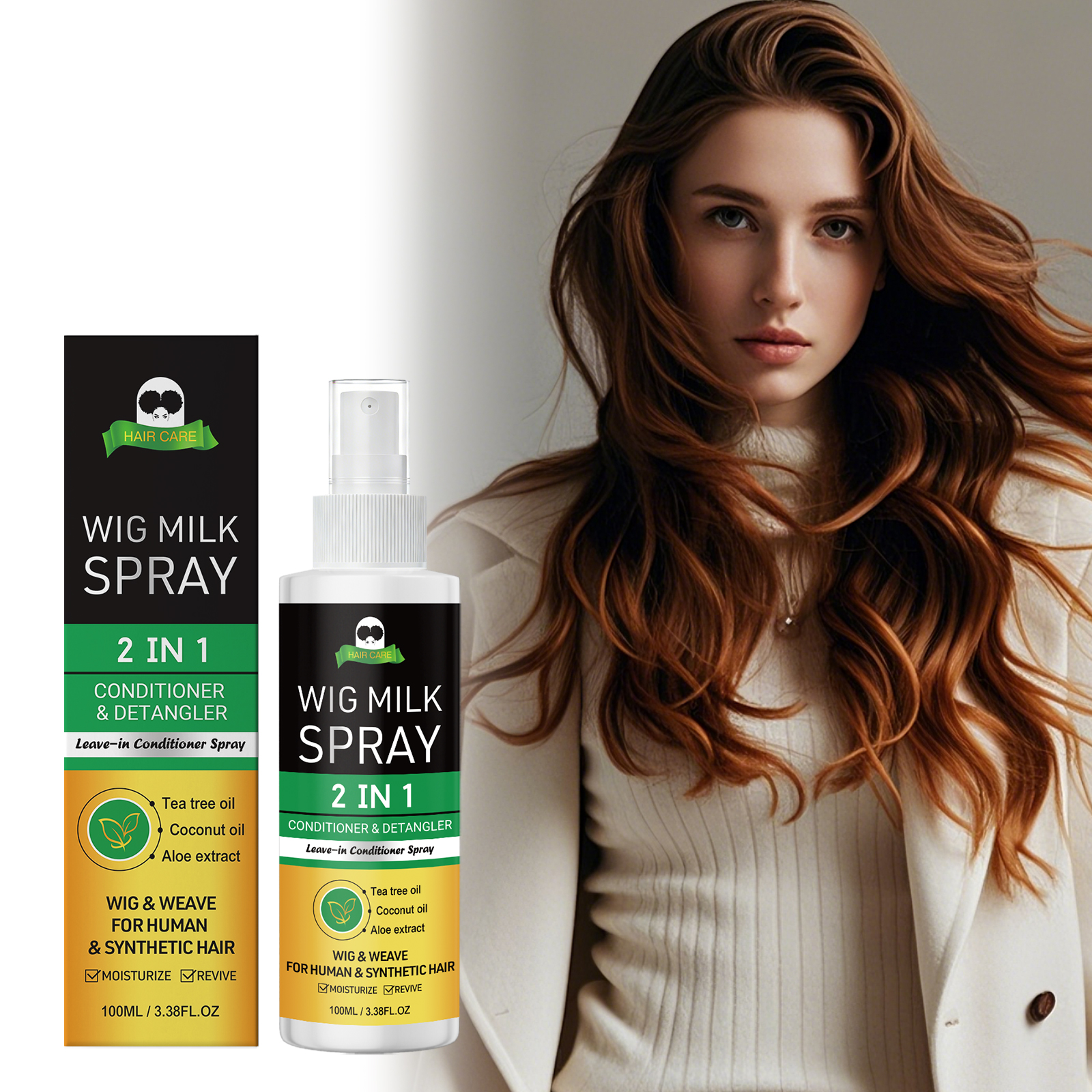 Wig Milk Spray Moisturizing Care Spray for Wig Synthetic Hair Prevent Frizz Leave-in Conditioner for Wigs Smooth and Shine